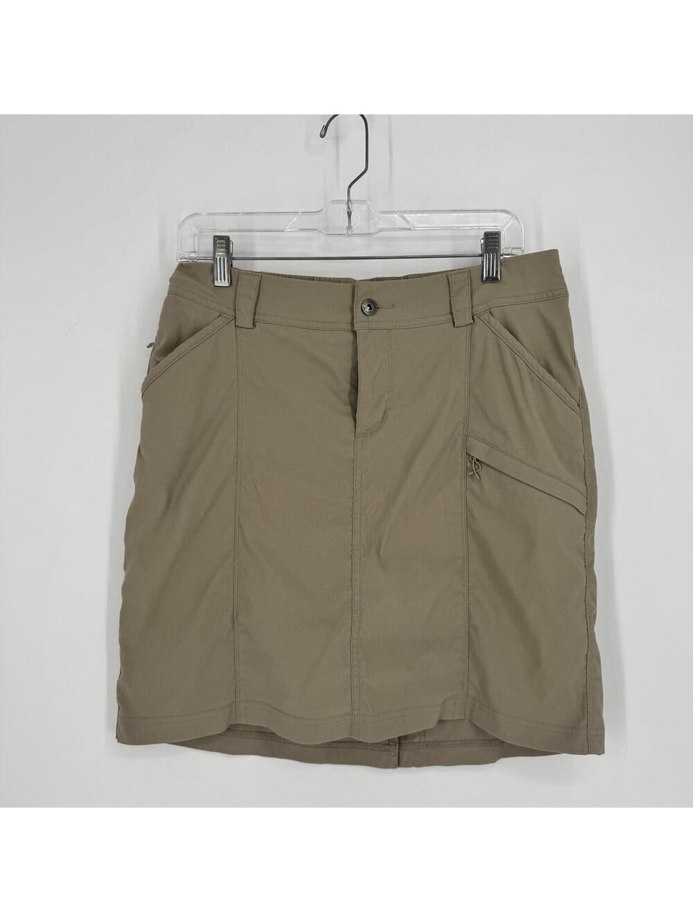 Duluth Trading skirt skort 10 tan  on the fly outdoor trail hiking granola